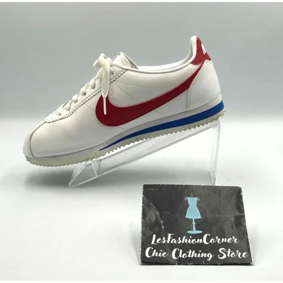 Nike Women's White Red Leather Cortez Forrest Gump Running Shoes Size 9 3117 - Picture 15 of 16